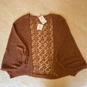 NWT Amber Brown Open-Knit Women's Sweater